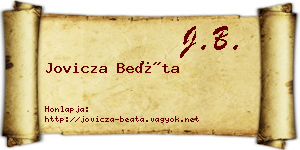 Jovicza Beáta névjegykártya
